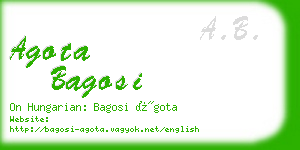 agota bagosi business card